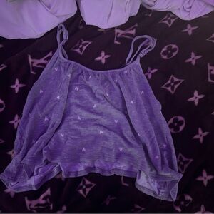 francesca’s grey heart tank top